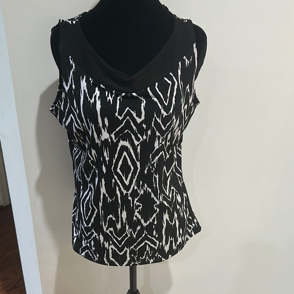 Passport Black and White Patterned Tank Top